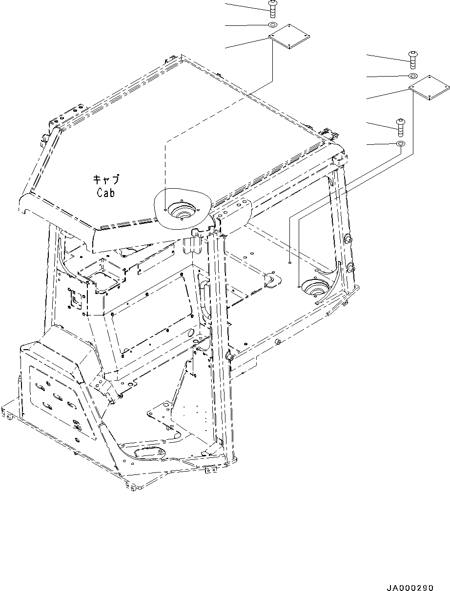 Схема запчастей Komatsu D31PX-22 - КРЫШКАДЛЯ БЕЗ ВЕЩЕВОЙ ЯЩИК (№-) КРЫШКАДЛЯ БЕЗ ВЕЩЕВОЙ ЯЩИК