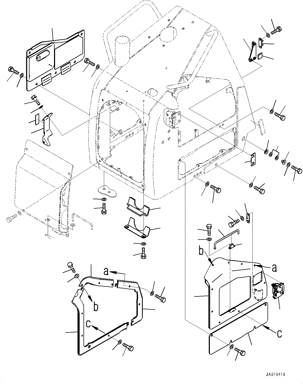 Схема запчастей Komatsu D31PX-22 - КАПОТ, ДВЕРЬ КРЫШКА(№-) КАПОТ, TОБОД КОЛЕСАMING DOZER СПЕЦ-ЯIFICATION, С ВЫПУСКНОЙ КОЛЛЕКТОР COVER