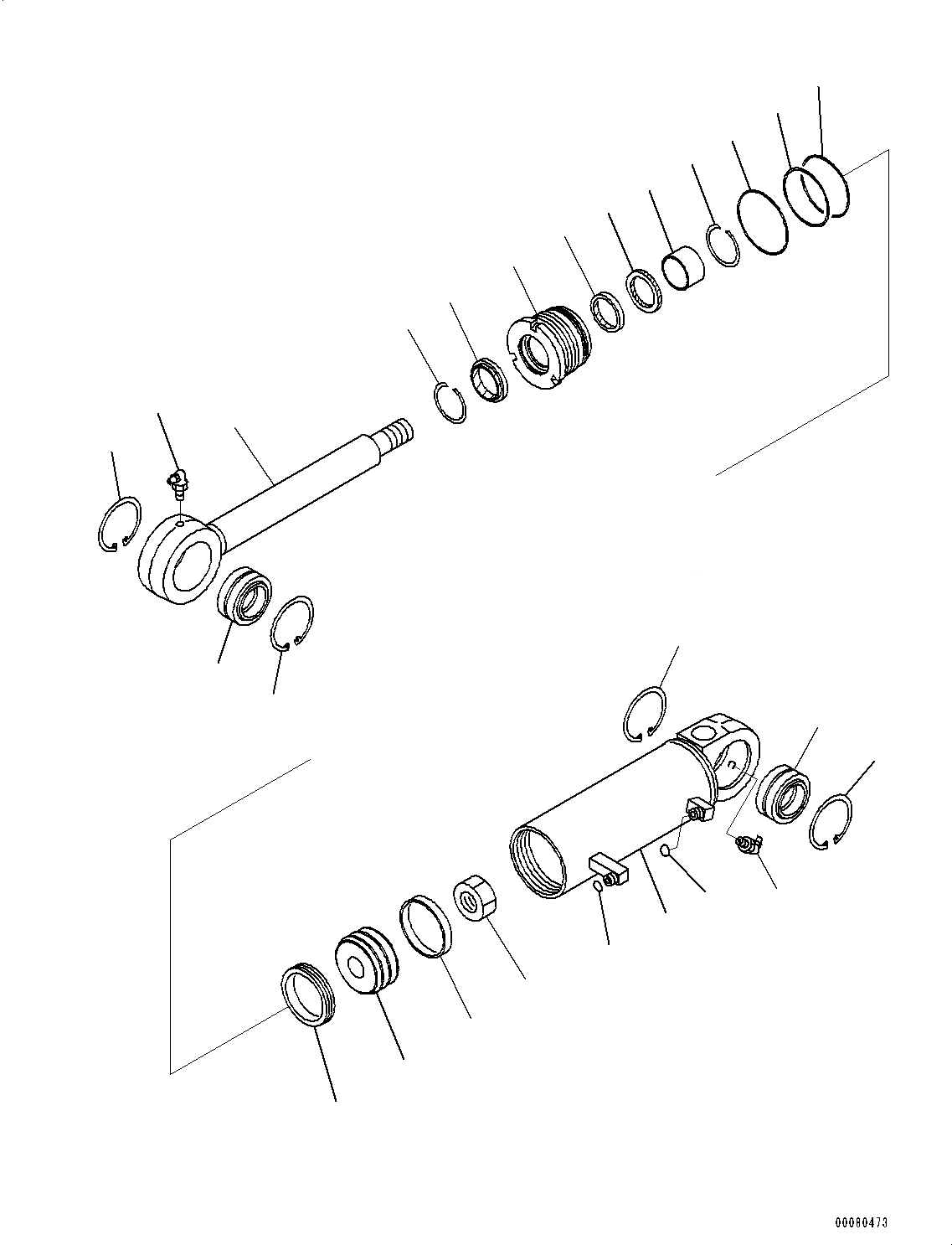Схема запчастей Komatsu D31PX-22 - DOZER ЦИЛИНДР ПЕРЕКОСА ОТВАЛА (№-) DOZER ЦИЛИНДР ПЕРЕКОСА ОТВАЛА