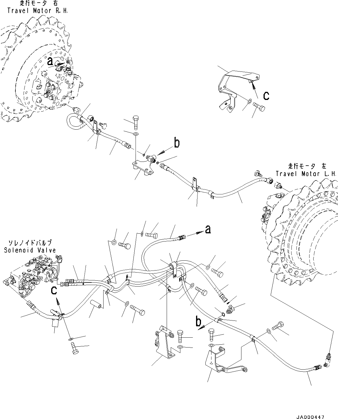 Схема запчастей Komatsu D37EX-22 - ПРОПОРЦИОНАЛЬН. PRESSURE УПРАВЛ-Е (PPC) ТРУБЫ, ТРУБЫ (№-) ПРОПОРЦИОНАЛЬН. PRESSURE УПРАВЛ-Е (PPC) ТРУБЫ, ДЛЯ MACHINE БЕЗ ЗАДН. АКТУАТОР, С ДОПОЛН. ВОДООТДЕЛИТЕЛЬ
