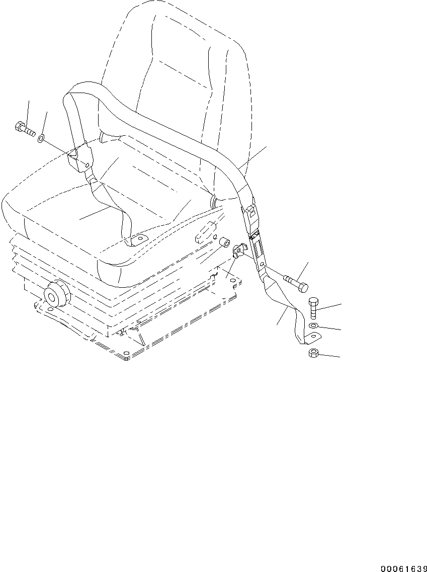 Схема запчастей Komatsu D37EX-22 - РЕМЕНЬ БЕЗОПАСНОСТИ (№-) РЕМЕНЬ БЕЗОПАСНОСТИ, ДЛЯ 78MM, -POINT ТИП, С ВОЗД. ПОДВЕСКОЙ СИДЕНЬЕ ОПЕРАТОРА