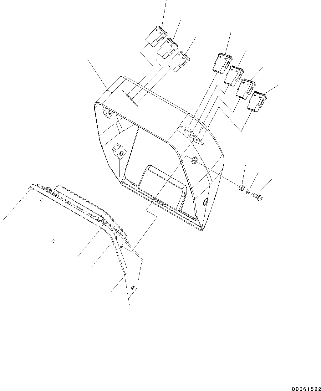 Схема запчастей Komatsu D37EX-22 - СИСТЕМА ROPS, ПРИБОРНАЯ ПАНЕЛЬ, МОНИТОР КРЫШКАAND ПЕРЕКЛЮЧАТЕЛЬ (№-) СИСТЕМА ROPS, С МАСТЕР КЛЮЧ, ДЛЯ MACHINE С НАВЕСОМ ОБОГРЕВАТЕЛЬ., ДЛЯ MACHINE С KOMTRAX