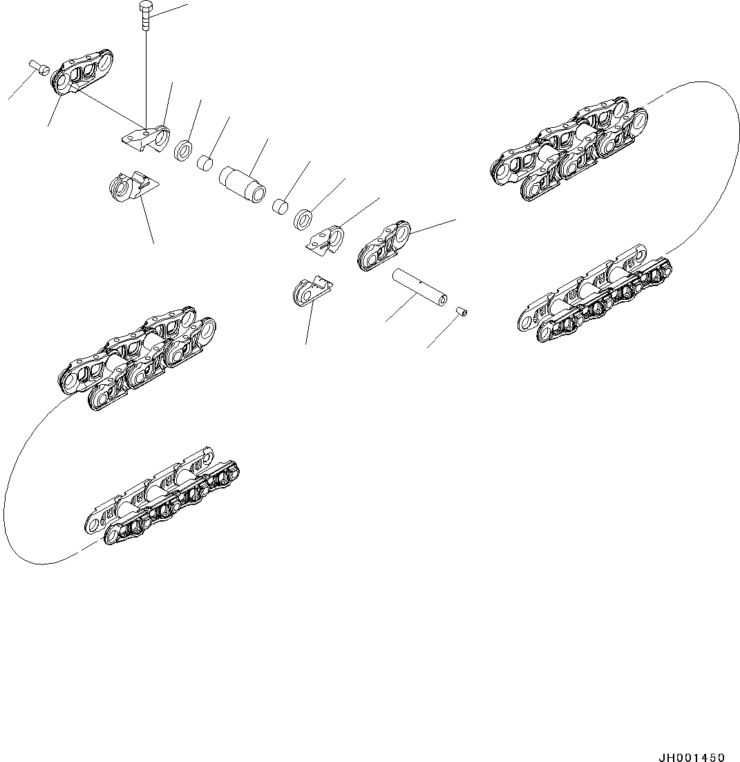 Схема запчастей Komatsu D37EX-22 - ГУСЕН. ЦЕПЬ ASSEMBLY (№-) ГУСЕН. ЦЕПЬ ASSEMBLY, ОДИНОЧН. ГРУНТОЗАЦЕП, ПОСТАВЛЯЕМЫЕ ЧАСТИ