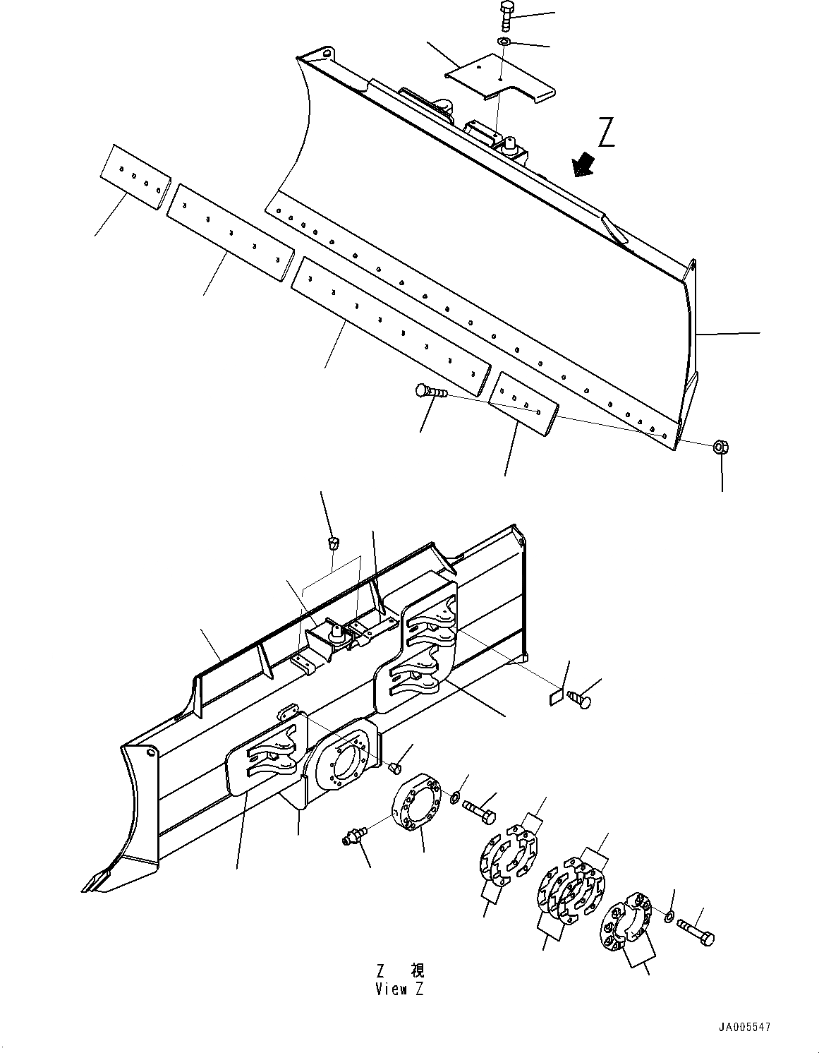 Схема запчастей Komatsu D37EX-22 - DOZER ОТВАЛ, (№-) DOZER ОТВАЛ, ШИР. 7MM