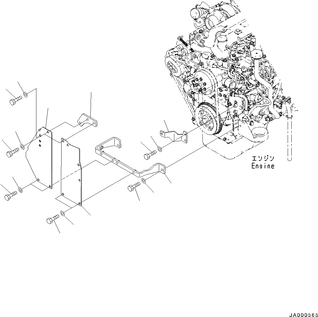 Схема запчастей Komatsu D37PX-22 - ЧАСТИ КОРПУСА (№-) ЧАСТИ КОРПУСА