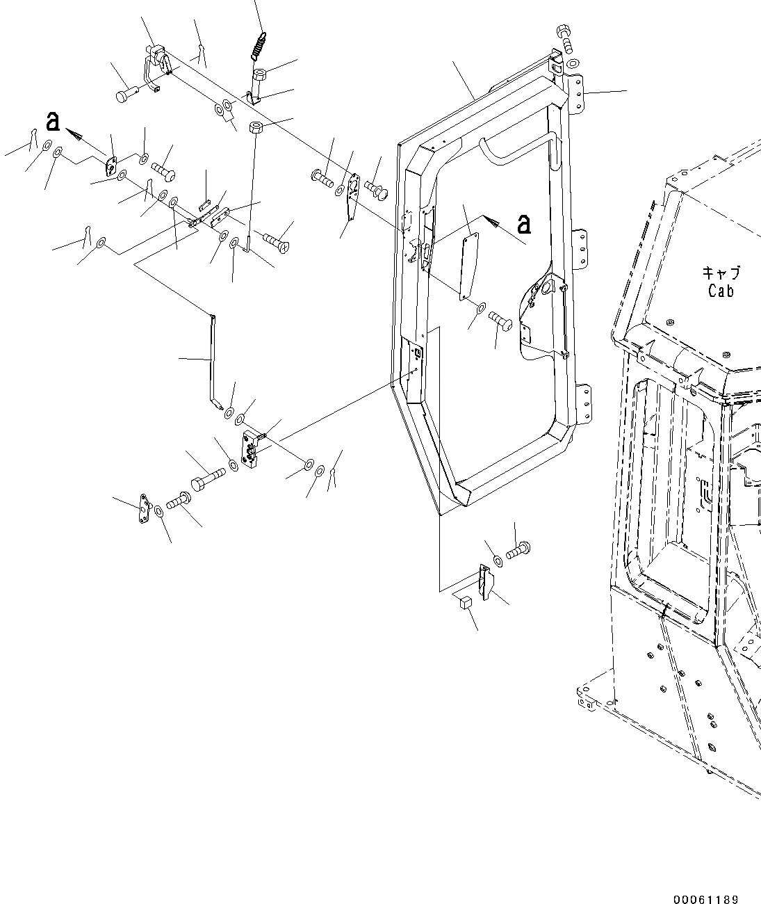 Схема запчастей Komatsu D37PX-22 - КАБИНА ROPS, ДВЕРЬ И LATCH, ПРАВ. (№-) КАБИНА ROPS, PROVISION ДЛЯ РАДИО УСТАНОВКА, ДЛЯ MACHINE С KOMTRAX