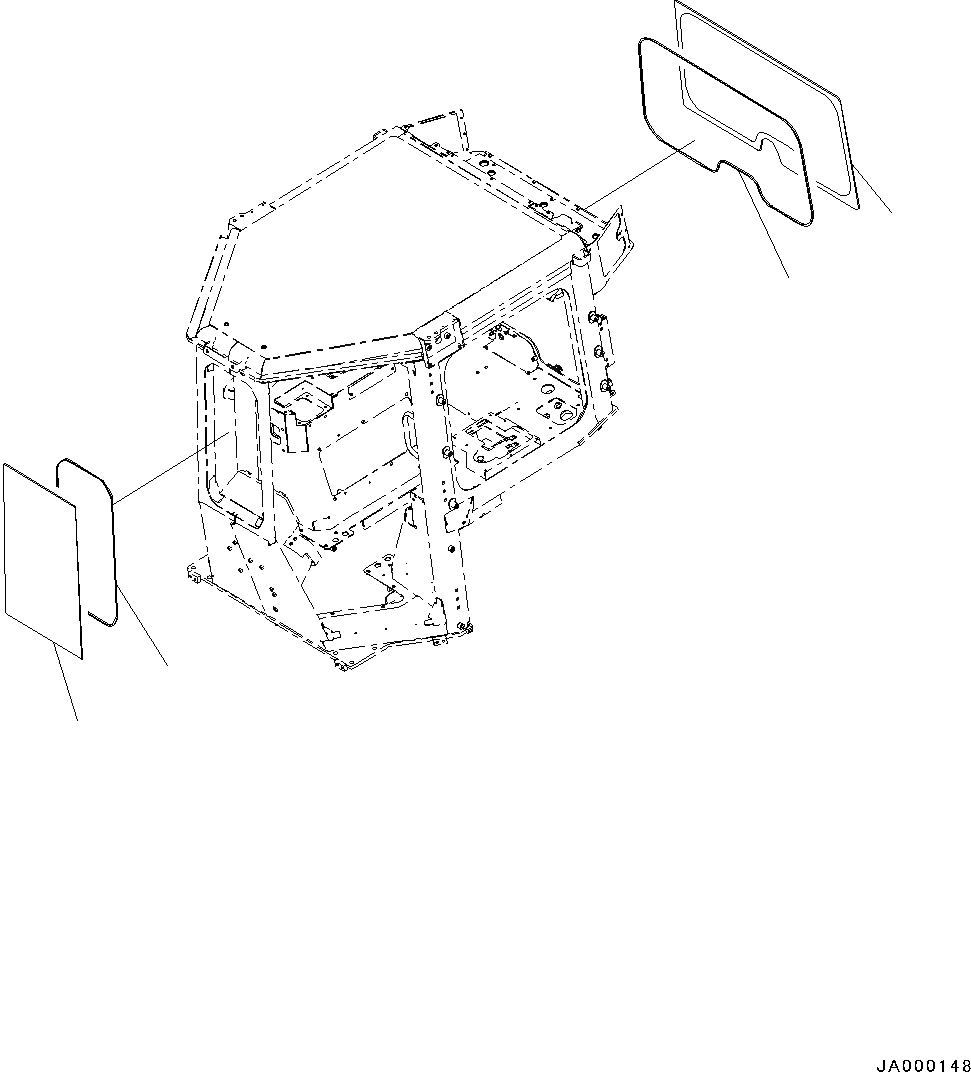 Схема запчастей Komatsu D37PX-22 - КАБИНА ROPS, СТЕКЛА ОКНА, ПЕРЕДН. И ЗАДН. (№-) КАБИНА ROPS, С AM-FM STEREO РАДИО, CASSETTE, ЕСКАНАТ, ASIA, ДЛЯ СТРАН ЕС БЕЗОПАСН. REGULATION