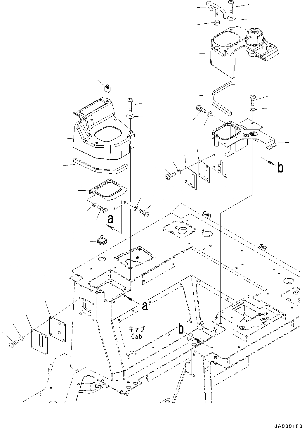 Схема запчастей Komatsu D37PX-22 - КАБИНА ROPS, КОНСОЛЬ (№-) КАБИНА ROPS, PROVISION ДЛЯ РАДИО УСТАНОВКА, ДЛЯ MACHINE С KOMTRAX