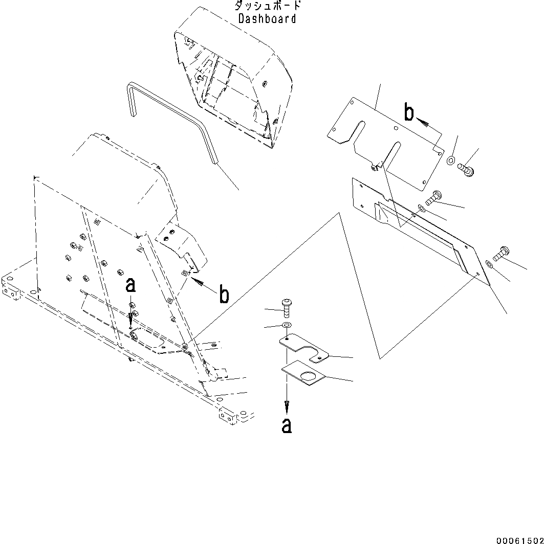 Схема запчастей Komatsu D37PX-22 - СИСТЕМА ROPS, ПРИБОРНАЯ ПАНЕЛЬ КРЕПЛЕНИЕ (№-) СИСТЕМА ROPS, С KOMTRAX, GPRS