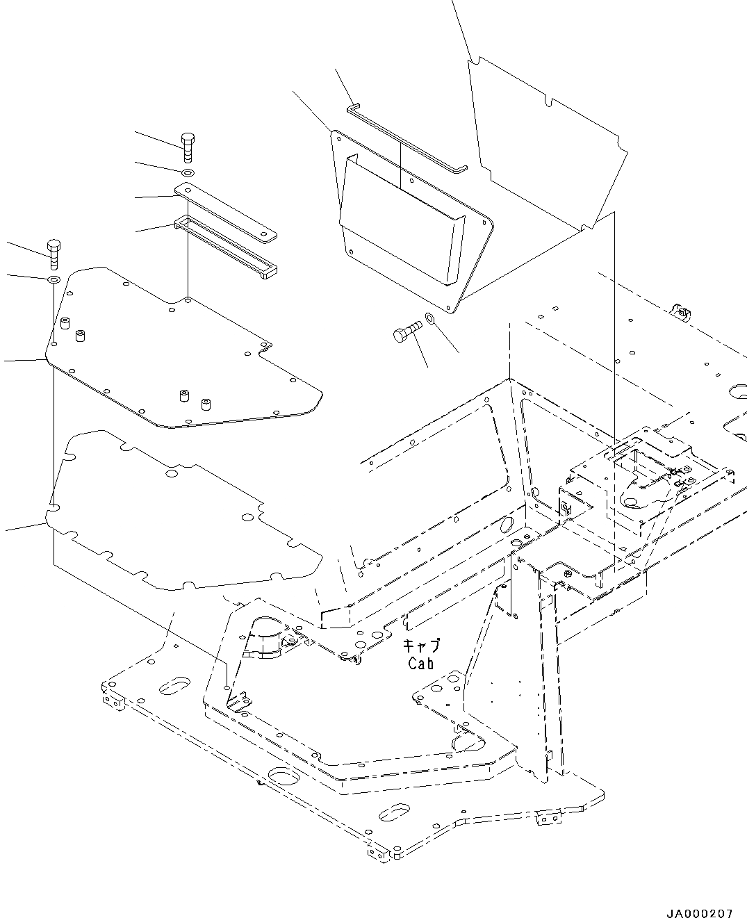 Схема запчастей Komatsu D37PX-22 - КАБИНА ROPS, ОСНОВН. КОНСТРУКЦИЯ ВНУТР. ПОКРЫТИЕ (№-98) КАБИНА ROPS, PROVISION ДЛЯ РАДИО УСТАНОВКА, ДЛЯ MACHINE С KOMTRAX