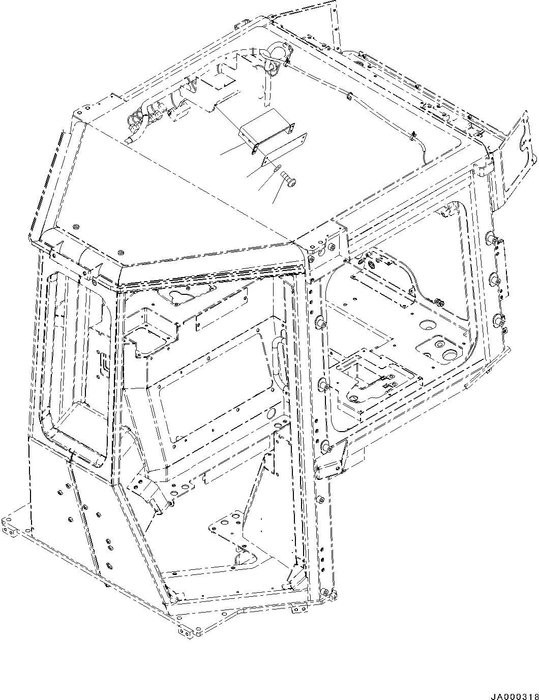 Схема запчастей Komatsu D37PX-22 - КАБИНА ROPS, КРЫШКА(№-) КАБИНА ROPS, PROVISION ДЛЯ РАДИО УСТАНОВКА, ДЛЯ MACHINE С KOMTRAX
