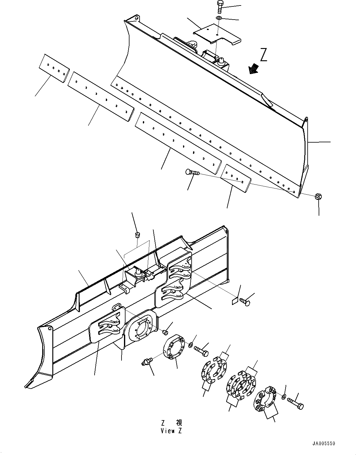 Схема запчастей Komatsu D37PX-22 - DOZER ОТВАЛ, (№-) DOZER ОТВАЛ, ШИР. 87MM