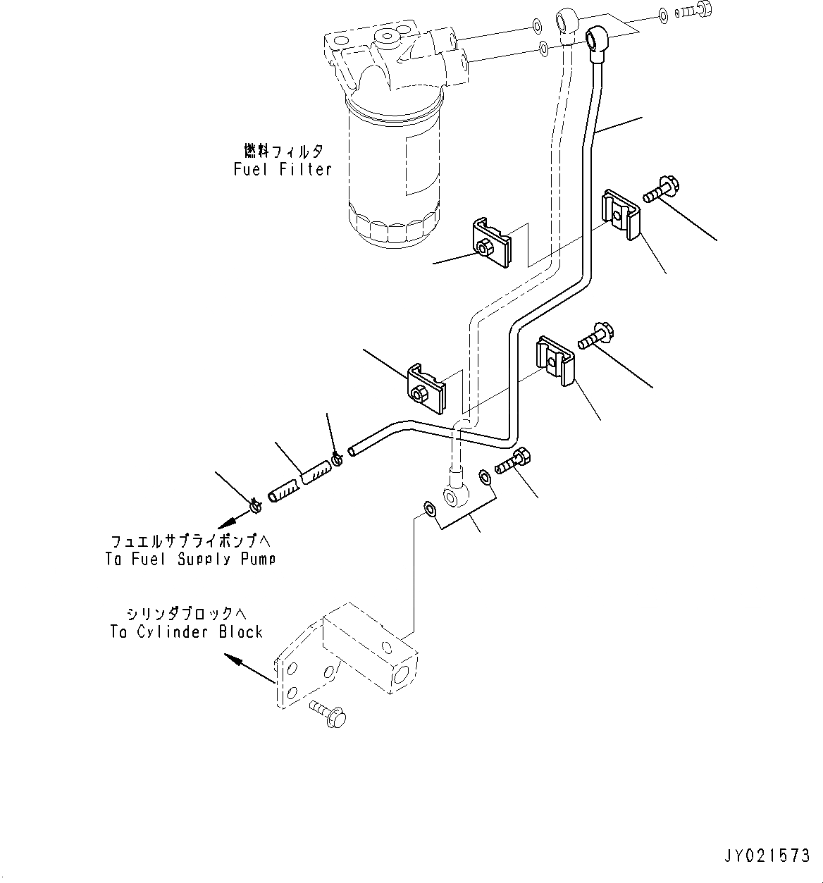 Схема запчастей Komatsu SAA4D95LE-5BB - ТРУБЫ ТОПЛ. ФИЛЬТРА (№8-) ТРУБЫ ТОПЛ. ФИЛЬТРА