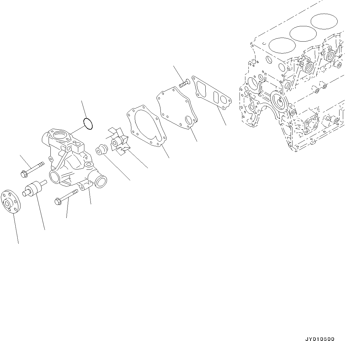 Схема запчастей Komatsu SAA4D95LE-5BB - ВОДЯНАЯ ПОМПА (№8-) ВОДЯНАЯ ПОМПА