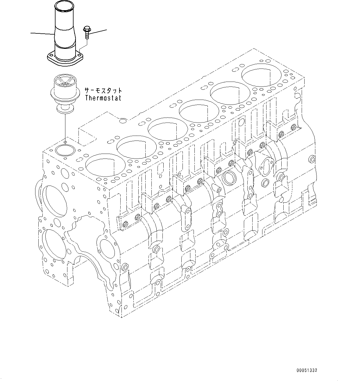 Схема запчастей Komatsu SAA6D114E-3D - ВОДН. ВЫПУСКН. СОЕДИН-Е (№877-) ВОДН. ВЫПУСКН. СОЕДИН-Е