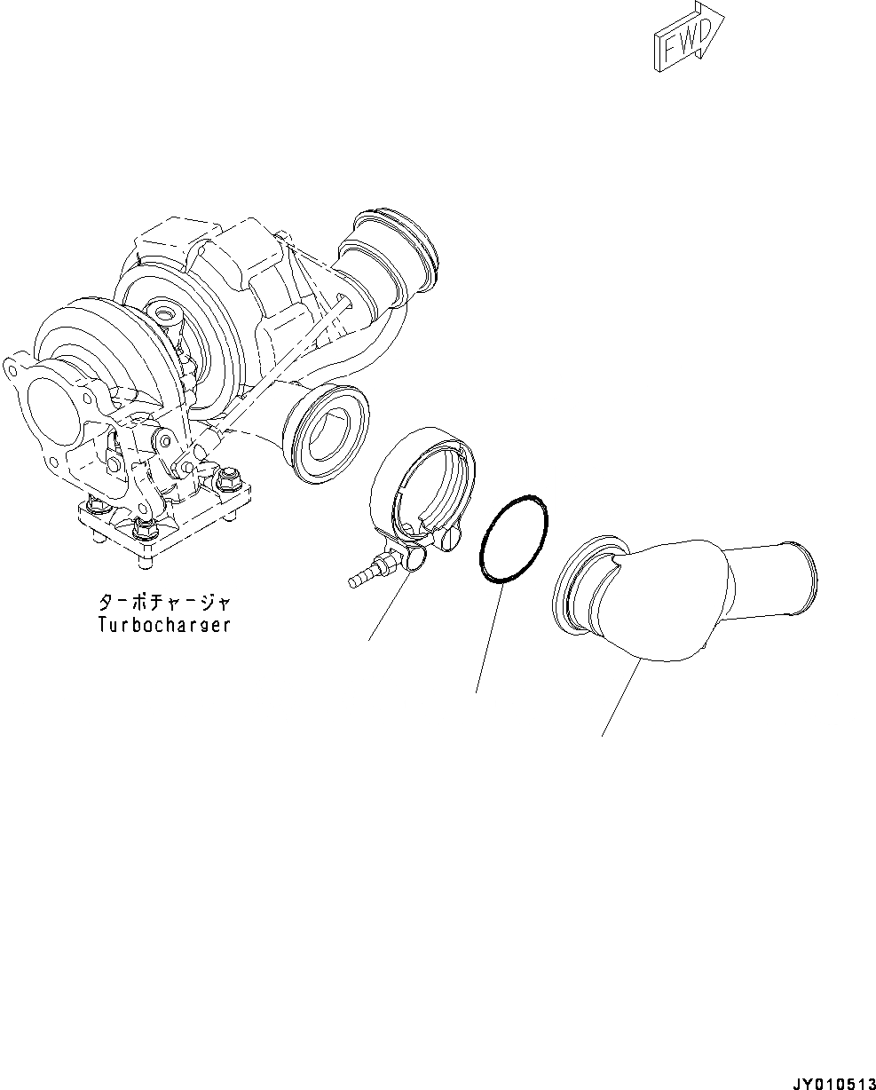Схема запчастей Komatsu SAA4D95LE-5E - ВОЗД. ПЕРЕДАЧА СОЕДИН-Е (№7-) ВОЗД. ПЕРЕДАЧА СОЕДИН-Е