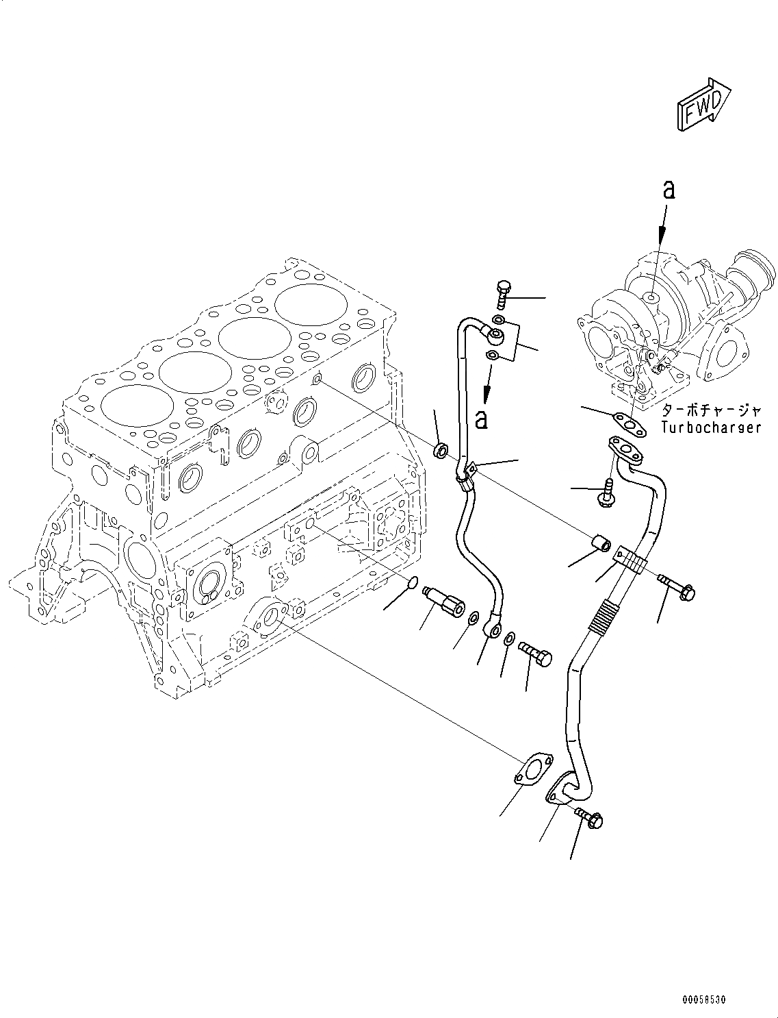 Схема запчастей Komatsu SAA4D95LE-5E - МАСЛОПРОВОДЯЩИЕ ТРУБКИ ТУРБОНАГНЕТАТЕЛЯ (№7-) МАСЛОПРОВОДЯЩИЕ ТРУБКИ ТУРБОНАГНЕТАТЕЛЯ