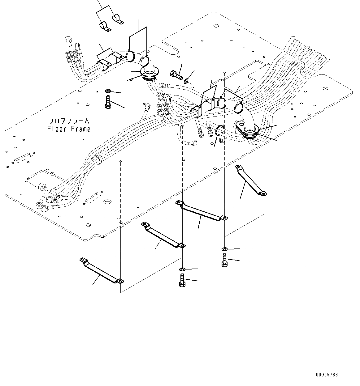 Схема запчастей Komatsu PC400LC-8 - КАБИНА, ПОЛ ТРУБЫ (№7-) КАБИНА, ЕС ARRANGEMENT, КАБИНА ROPS, ПРАВ. И ЗАДН. ФИКС. ОКНА, С МАСТЕР КЛЮЧ