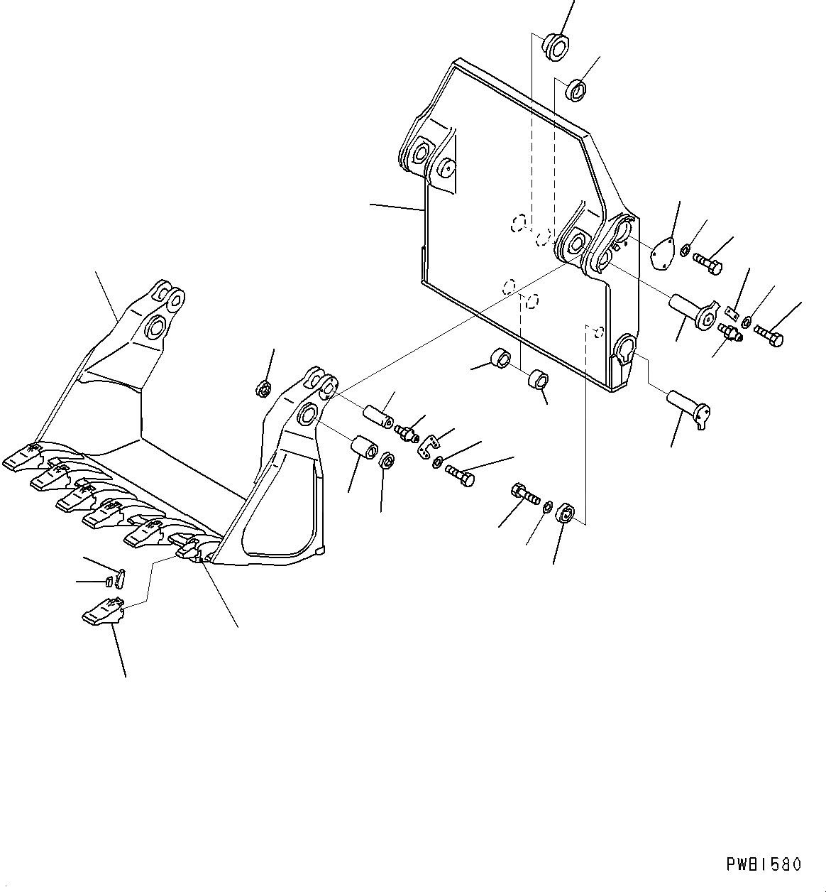 Схема запчастей Komatsu PC400LC-8 - ЭКСКАВАТ. КОВШ (№7-) ЭКСКАВАТ. КОВШ