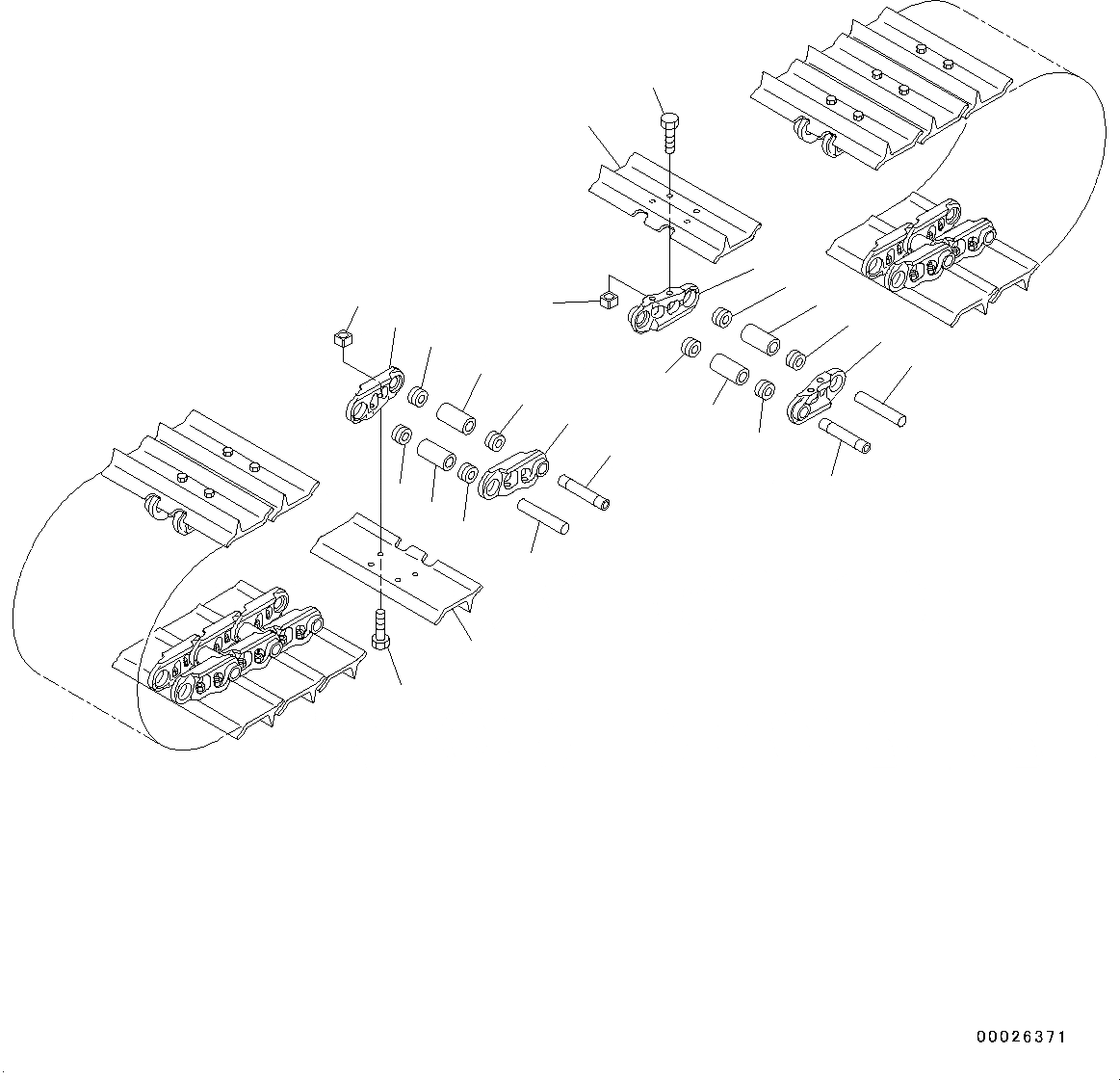 Схема запчастей Komatsu PC400-8 - ГУСЕНИЦЫ ASSEMBLY (№7-) ГУСЕНИЦЫ ASSEMBLY, ОДИНОЧН. ГРУНТОЗАЦЕП SHOE, MM ШИР., СМАЗ. УПЛОТНЕНИЕED ТИП, 9 SET