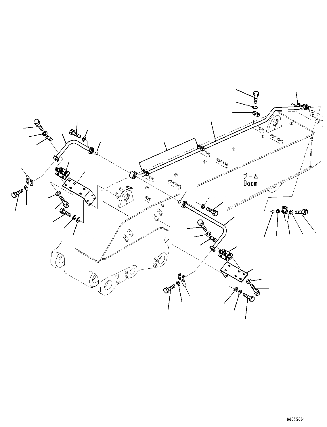 Схема запчастей Komatsu PC400-8 - СТРЕЛА, ЦИЛИНДР КОВША НИЖН. ТРУБЫ (/) (№7-) СТРЕЛА, ПРЯМАЯ ЛОПАТА CONFIGURATION
