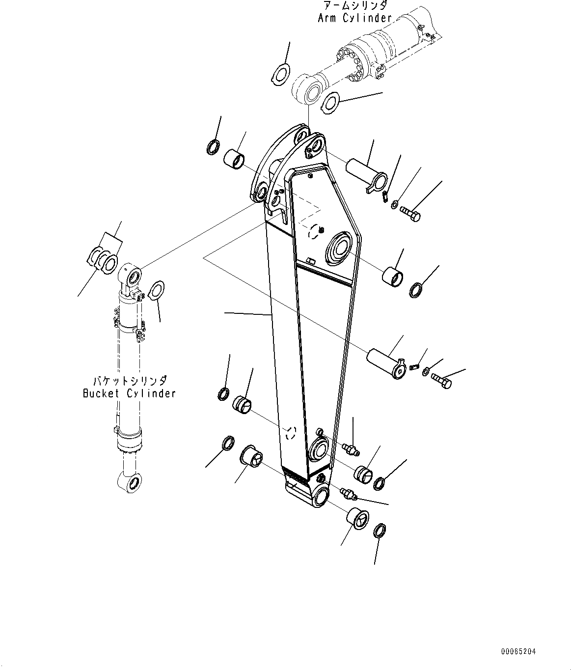 Схема запчастей Komatsu PC400-8 - РУКОЯТЬ, РУКОЯТЬ И ПАЛЕЦ (№7-) РУКОЯТЬ, MM