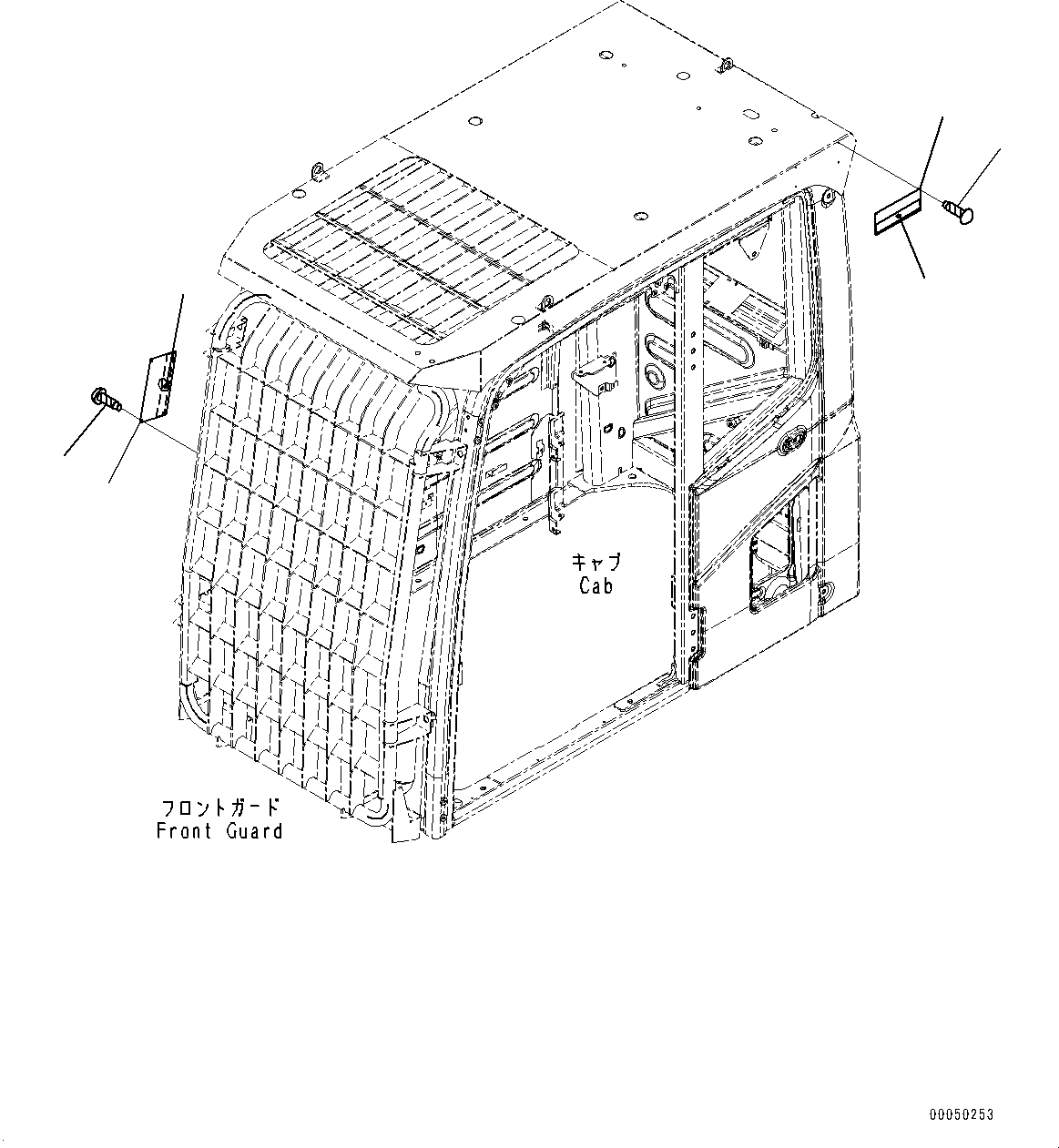 Схема запчастей Komatsu PC400-8 - FOPS ПЛАСТИНА (№7-) FOPS ПЛАСТИНА, АНГЛ., ТУРЦИЯ INSTRUCTION, ФРОНТАЛЬНАЯ ЗАЩИТА, ВЕРХН. ЧАСТИ КОРПУСА, УРОВЕНЬ 