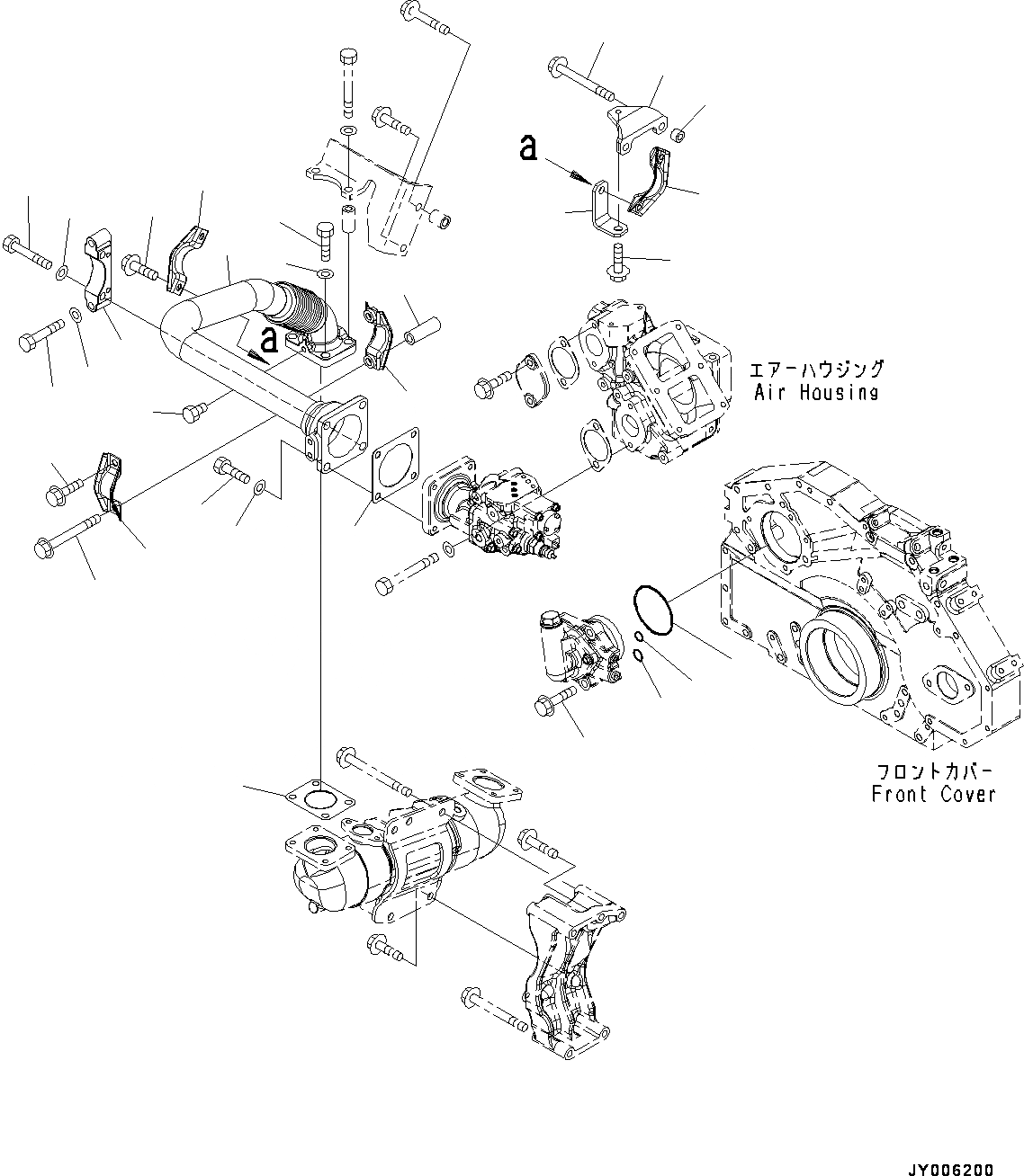 Схема запчастей Komatsu SAA6D125E-5F - ВЫПУСКН. GAS RE-CIRCULATION (EGR) КЛАПАН, (/) (№-) ВЫПУСКН. GAS RE-CIRCULATION (EGR) КЛАПАН