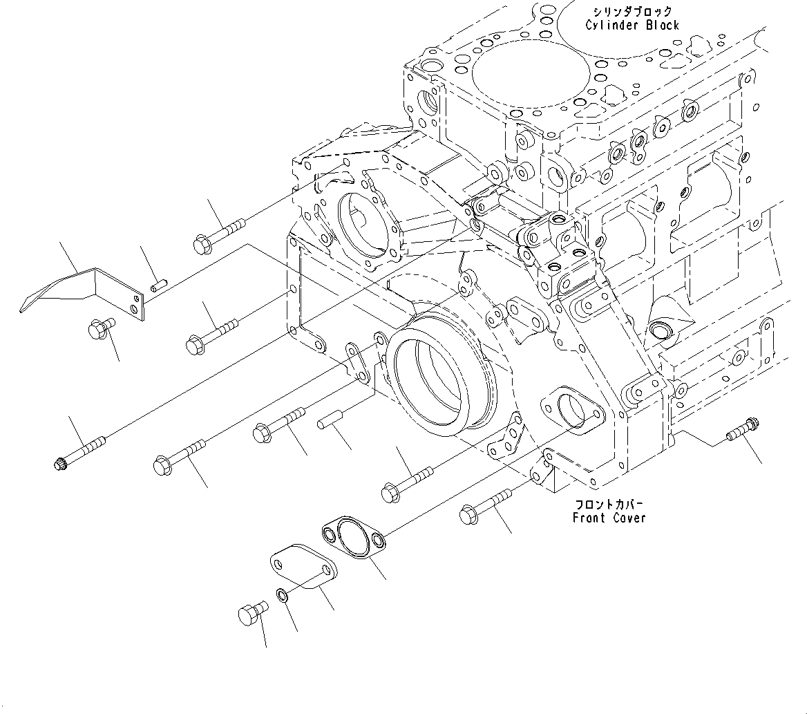 Схема запчастей Komatsu SAA6D125E-5F - ЭЛЕМЕНТЫ ПЕРЕДН. КРЫШКИ (№-) ЭЛЕМЕНТЫ ПЕРЕДН. КРЫШКИ