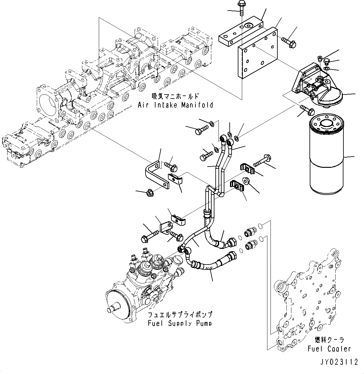 Схема запчастей Komatsu SAA6D125E-5F - ТОПЛИВН. ФИЛЬТР., (№8-78) ТОПЛИВН. ФИЛЬТР., ТРУБЫ, РЕЗЬБА, -/8