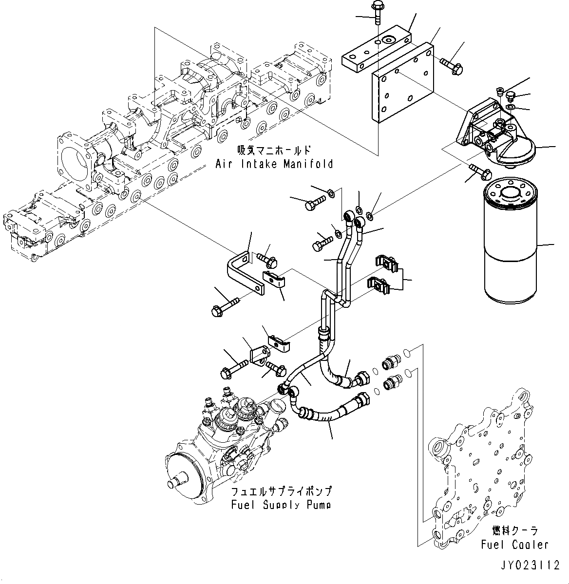Схема запчастей Komatsu SAA6D125E-5F - ТОПЛИВН. ФИЛЬТР., (№79-78) ТОПЛИВН. ФИЛЬТР., ТРУБЫ, РЕЗЬБА, -/8