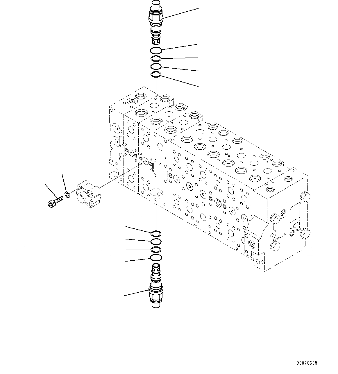 Схема запчастей Komatsu PC400-8R - УПРАВЛЯЮЩ. КЛАПАН, ВНУТР. ЧАСТИ (/) (№7-) УПРАВЛЯЮЩ. КЛАПАН, С -ДОПОЛН. АКТУАТОР ТРУБЫ, АККУМУЛЯТОР