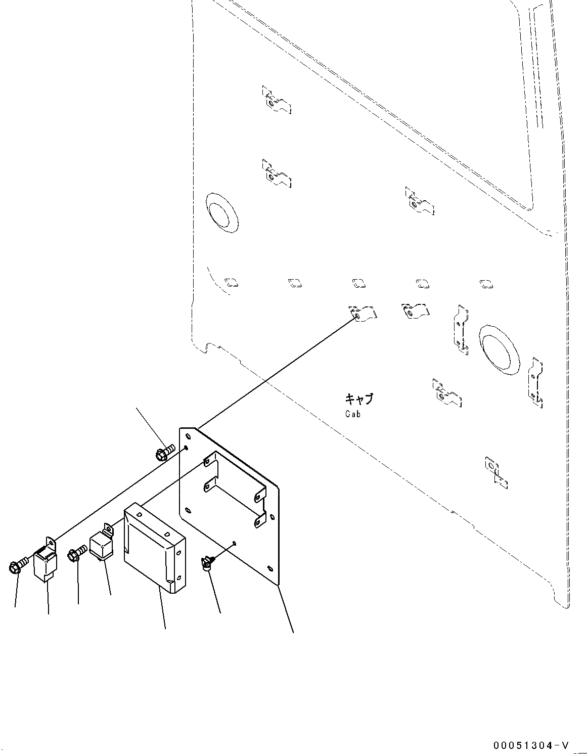 Схема запчастей Komatsu PC400-8R - КАБИНА, КАБИНА IN ЧАСТИ, КОНДИЦ. ВОЗДУХА КОНТРОЛЛЕР (№7-) КАБИНА, ЕС ARRANGEMENT, КАБИНА ROPS, ПРАВ. И ЗАДН. ФИКС. ОКНА, БЕЗ AM-FM РАДИО