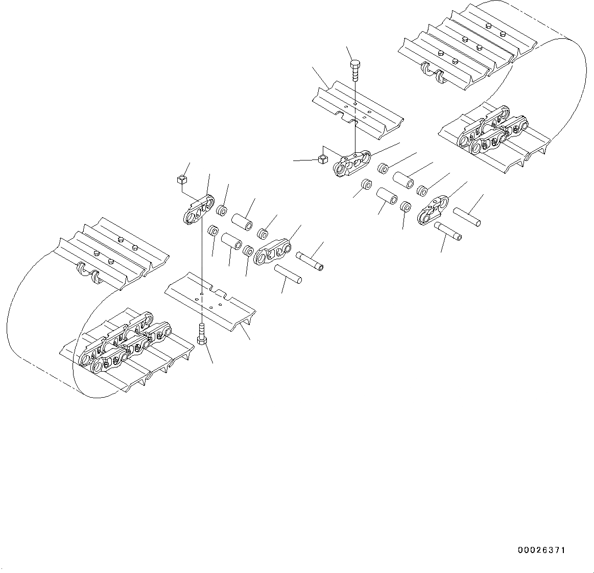 Схема запчастей Komatsu PC400-8R - ГУСЕНИЦЫ ASSEMBLY (№7-) ГУСЕНИЦЫ ASSEMBLY, ОДИНОЧН. ГРУНТОЗАЦЕП SHOE, MM ШИР., СМАЗ. УПЛОТНЕНИЕED ТИП, 9 SET