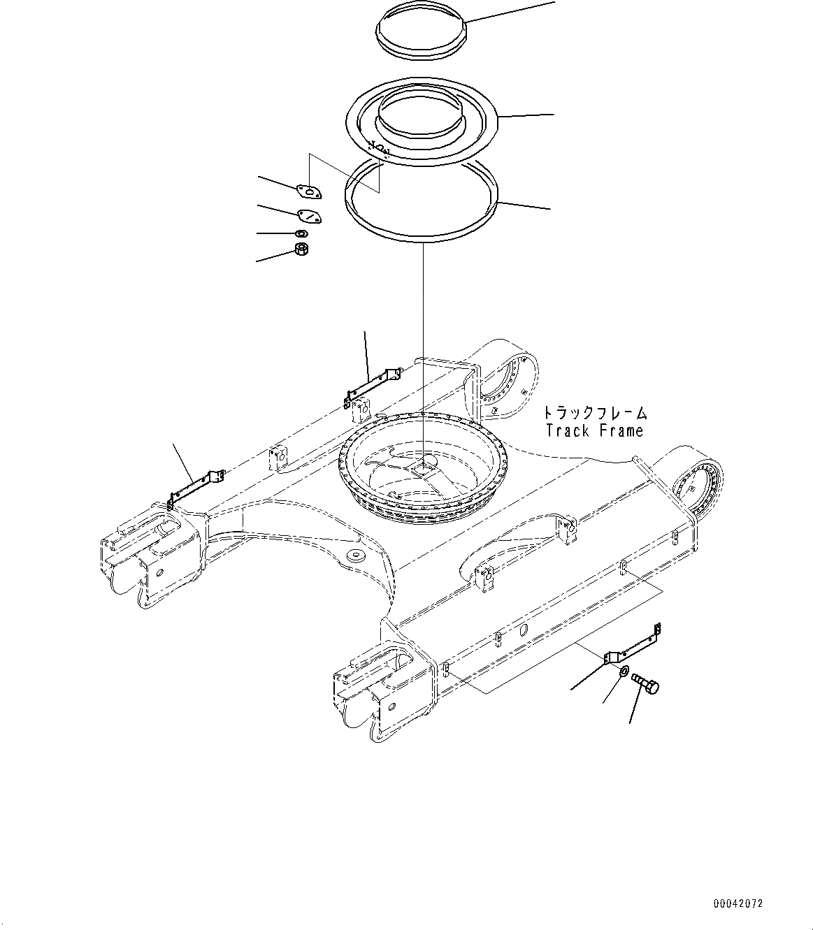 Схема запчастей Komatsu PC400-8R - ГУСЕНИЧНАЯ РАМА, РЕЗЕРВУАР Д/СМАЗКИ И ЭЛЕМЕНТЫ КРЕПЛЕНИЯ (№7-7) ГУСЕНИЧНАЯ РАМА, ПОЛН. LENGTH