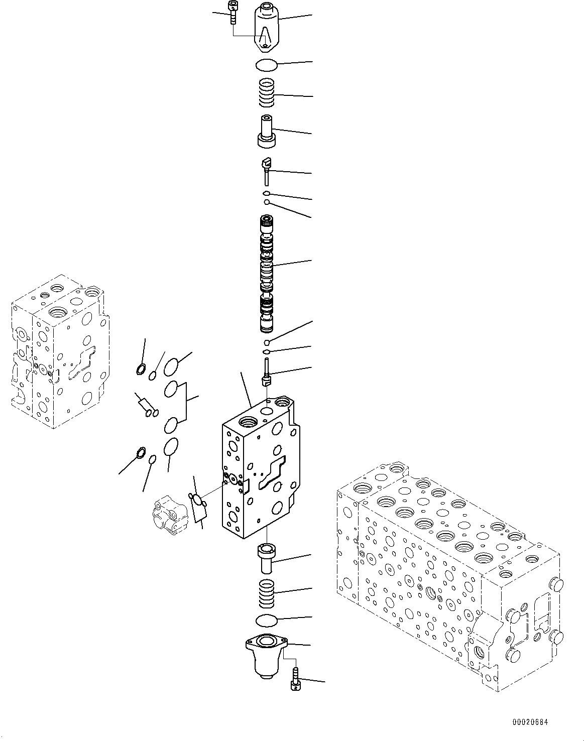 Схема запчастей Komatsu PC400LC-8R - УПРАВЛЯЮЩ. КЛАПАН, ВНУТР. ЧАСТИ (/) (№7-) УПРАВЛЯЮЩ. КЛАПАН, С -ДОПОЛН. АКТУАТОР ТРУБЫ, АККУМУЛЯТОР