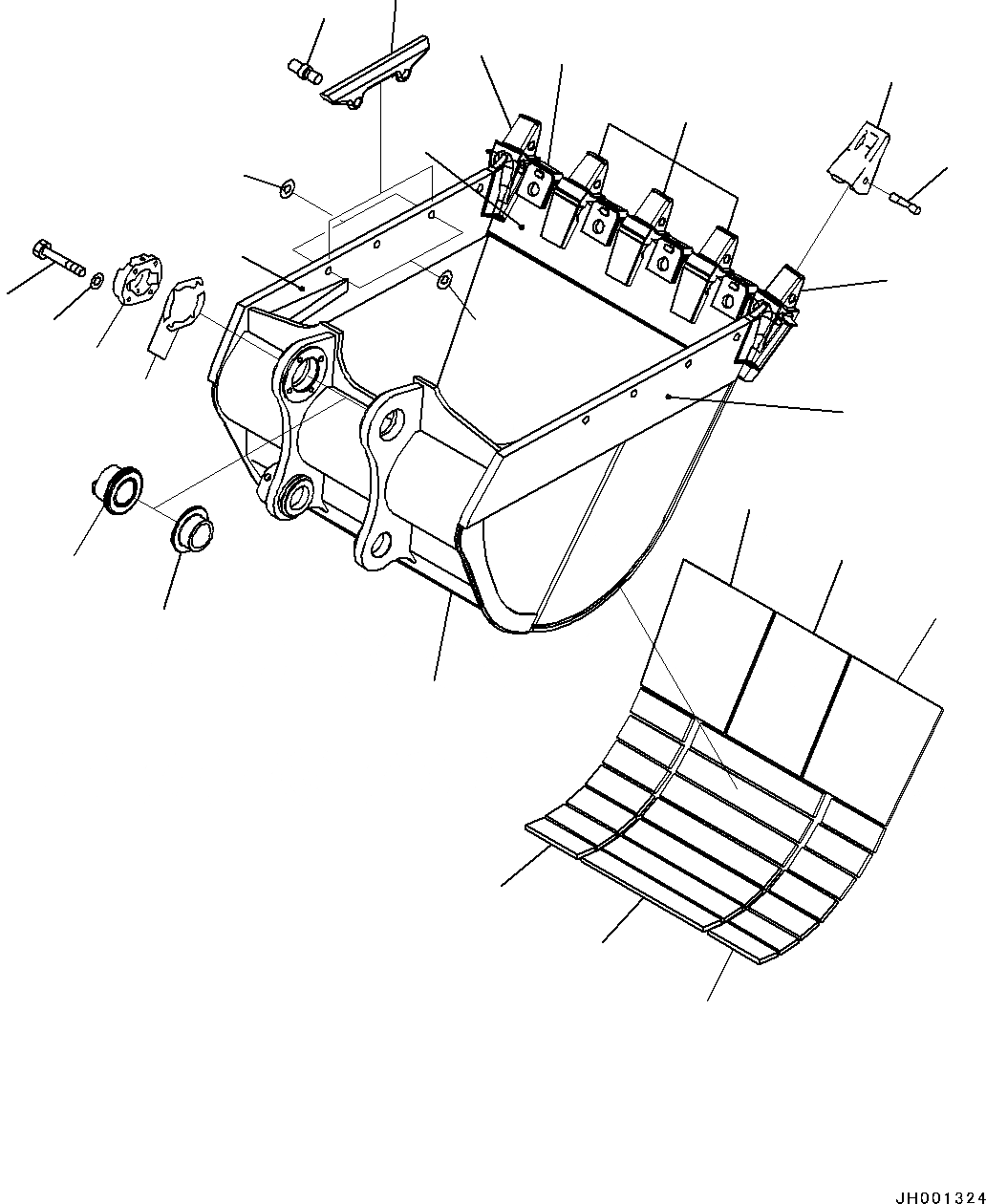 Схема запчастей Komatsu PC400LC-8R - ЭКСКАВАТ. КОВШ, КОВШ (№7-7) ЭКСКАВАТ. КОВШ, .M, MM, ГОРИЗОНТАЛЬН. ПАЛЕЦ, С БОКОРЕЗЫ, УСИЛ.ENED