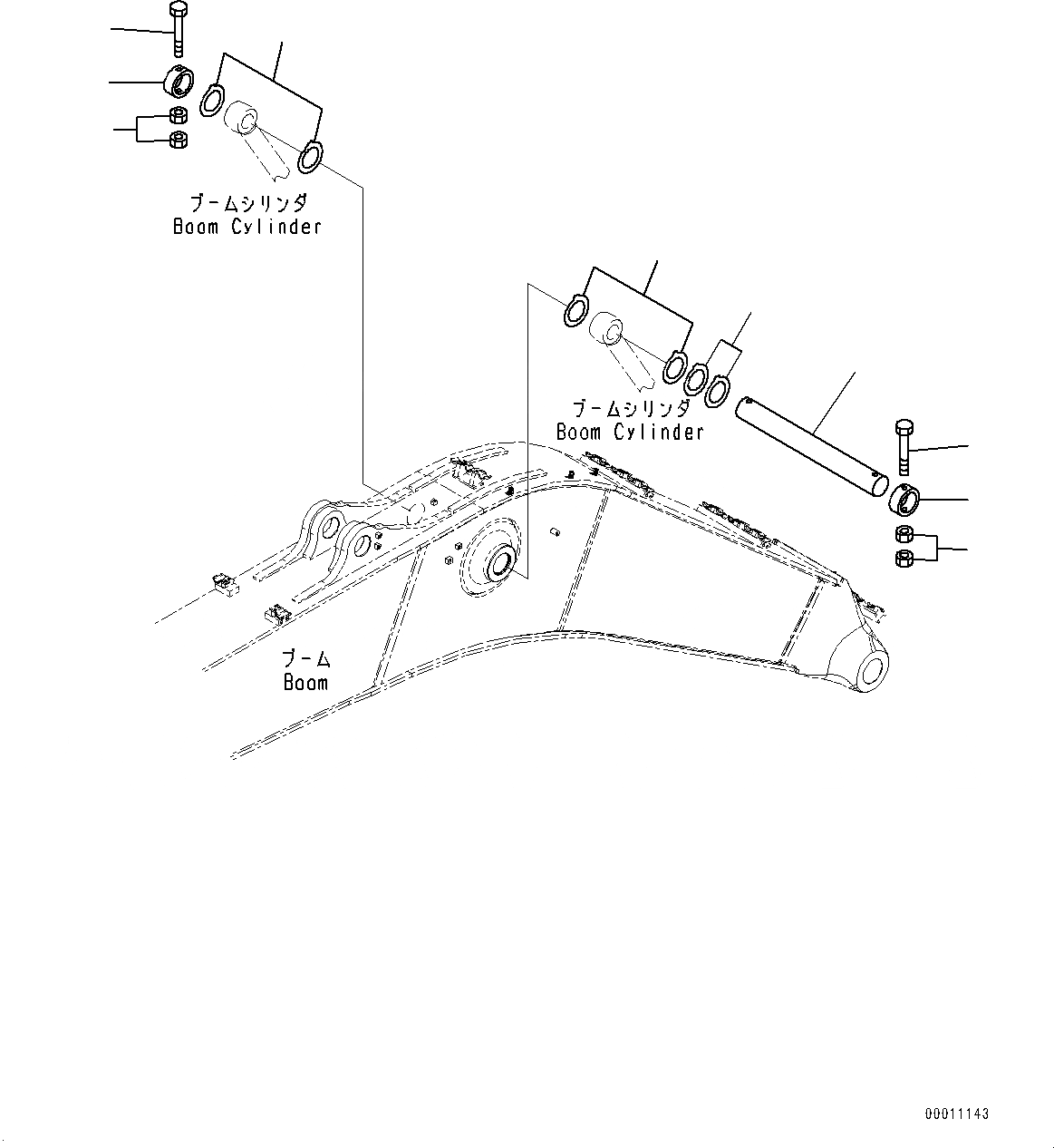Схема запчастей Komatsu PC450-8 - ЦИЛИНДР СТРЕЛЫHEAD ПАЛЕЦ (№7-) ЦИЛИНДР СТРЕЛЫHEAD ПАЛЕЦ, ЧАС. СИСТ. СМАЗКИ ТИП
