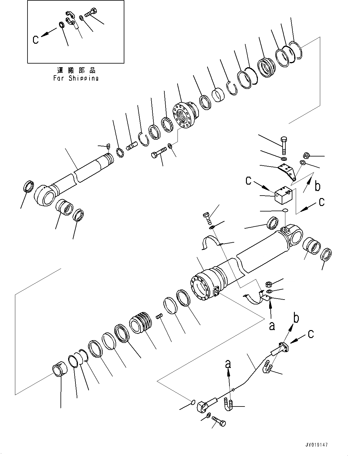 Схема запчастей Komatsu PC450-8 - ЦИЛИНДР РУКОЯТИ(№7-) ЦИЛИНДР РУКОЯТИ, УСИЛ.ENED, ЧАС. СИСТ. СМАЗКИ ТИП