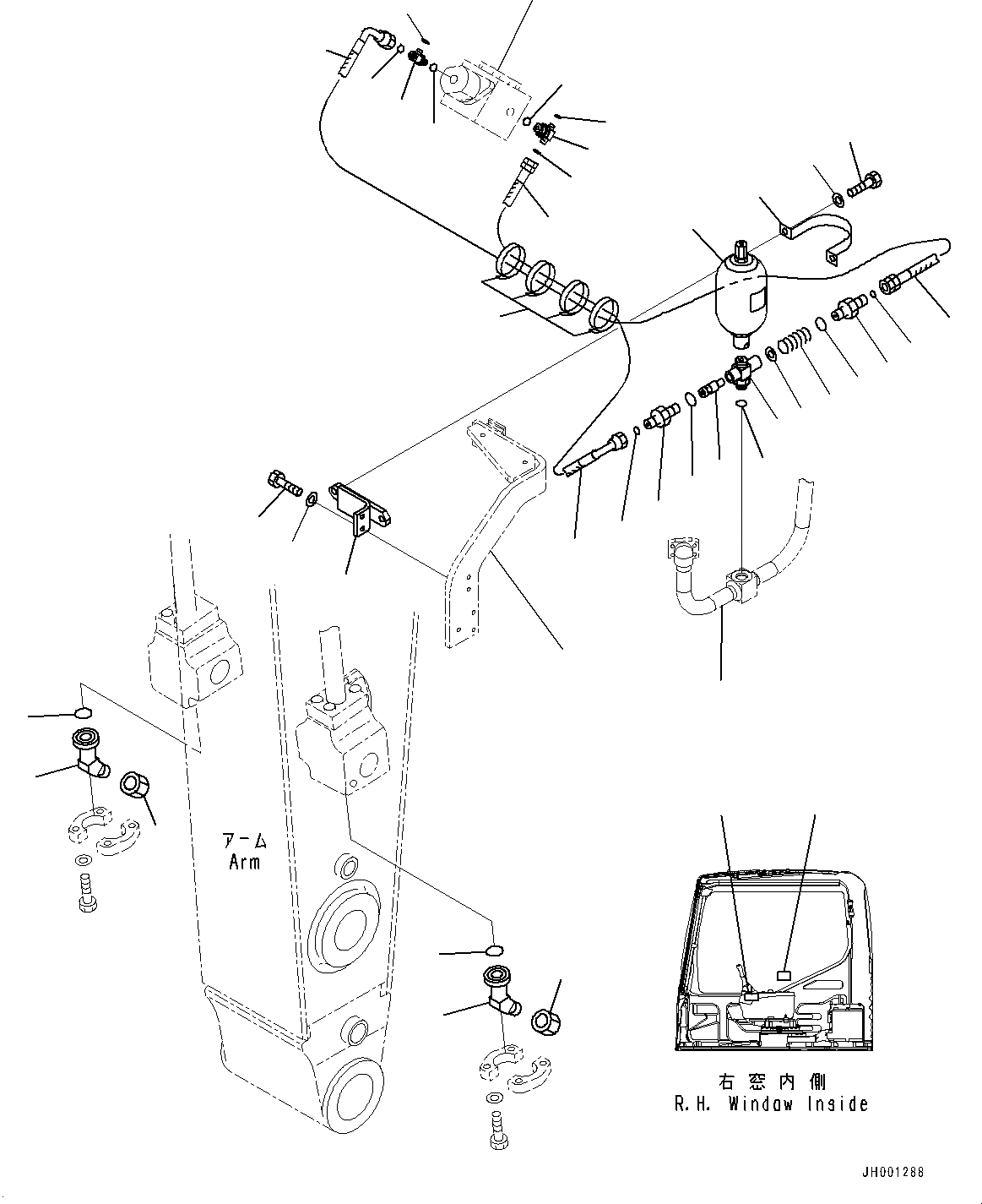 Схема запчастей Komatsu PC450-8R - ПЕРЕХОДНИК ДЛЯ МОЛОТА (№7-) ПЕРЕХОДНИК ДЛЯ МОЛОТА, С ВЫС. PRESSURE АККУМУЛЯТОР