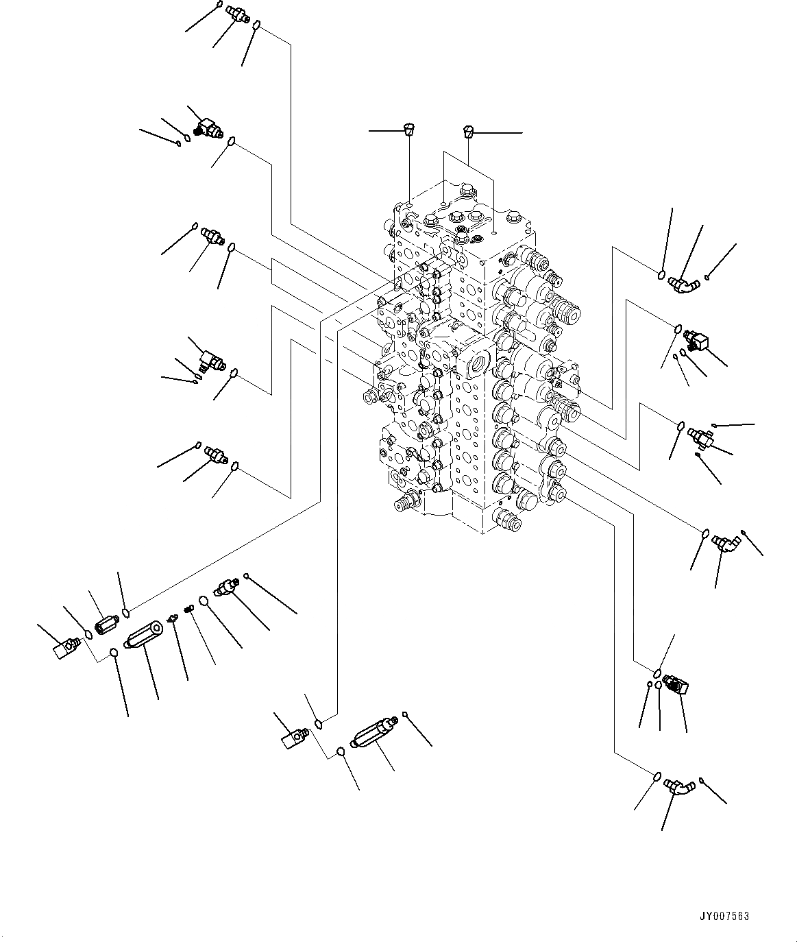Схема запчастей Komatsu PC450LC-8 - УПРАВЛЯЮЩ. КЛАПАН, УПРАВЛЯЮЩ. КЛАПАН КОМПОНЕНТЫ (/) (№7-) УПРАВЛЯЮЩ. КЛАПАН, ДЛЯ СТРАН ЕС ARRANGEMENT