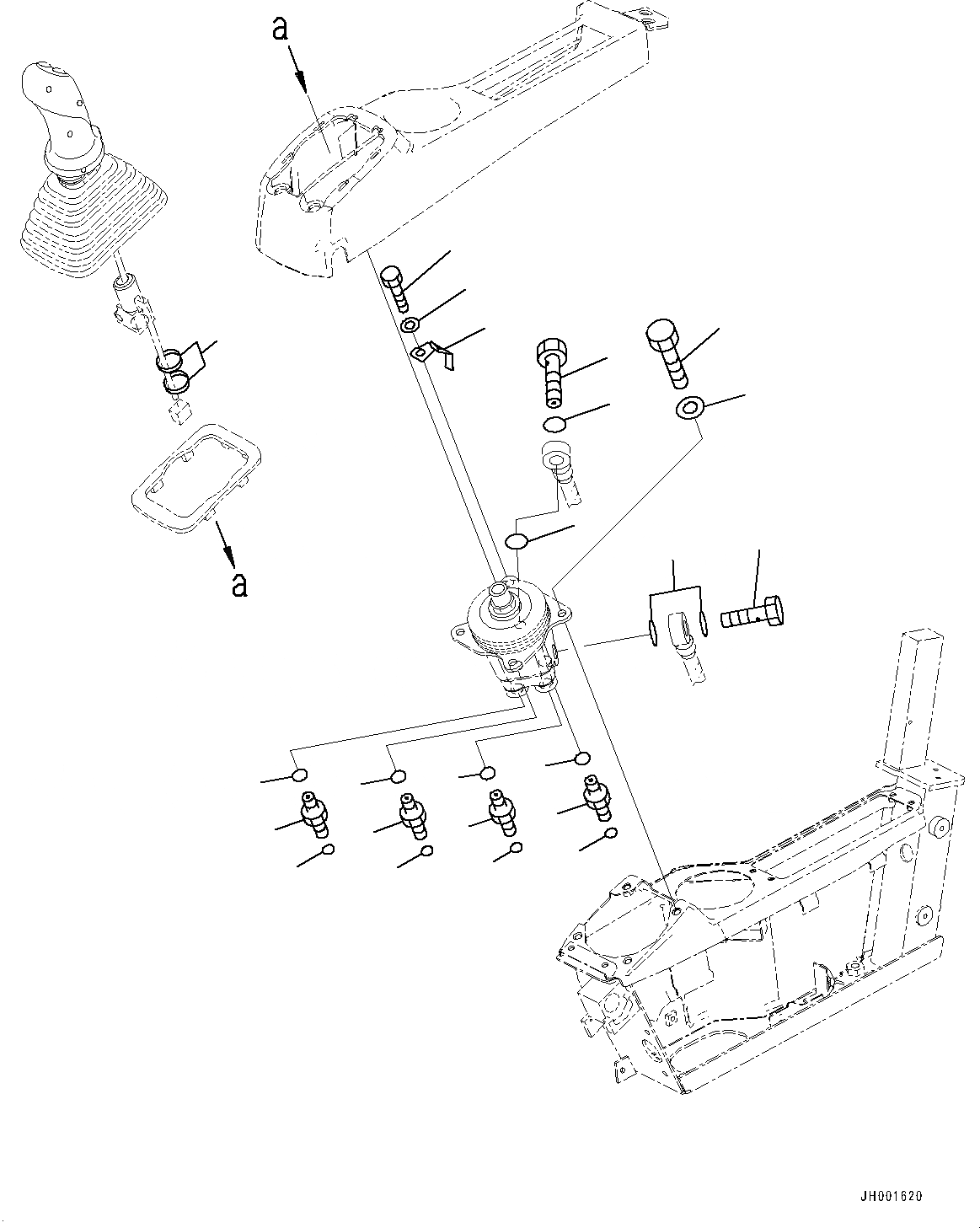 Схема запчастей Komatsu PC450LC-8 - КАБИНА, РЫЧАГ ЛЕВ. ГРУППА (№7-) КАБИНА, ЕС ARRANGEMENT