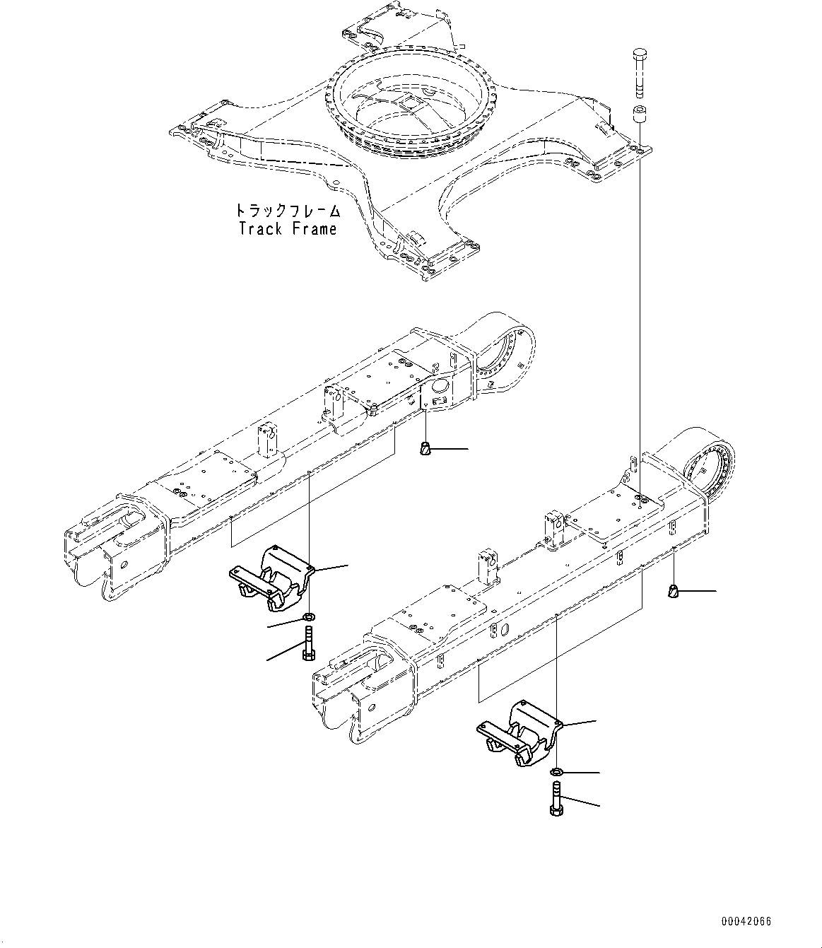 Схема запчастей Komatsu PC450LC-8 - ГУСЕНИЧНАЯ РАМА, ЦЕНТРАЛЬН. ЗАЩИТА (№7-78) ГУСЕНИЧНАЯ РАМА, ОДНОБОРТН., ЕС ARRANGEMENT