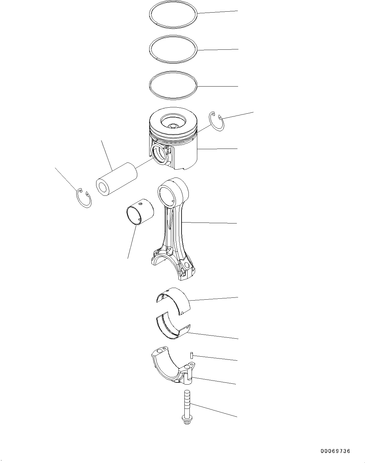 Схема запчастей Komatsu SAA6D125E-5-FR - ПОРШЕНЬ И ШАТУН (№-) ПОРШЕНЬ И ШАТУН