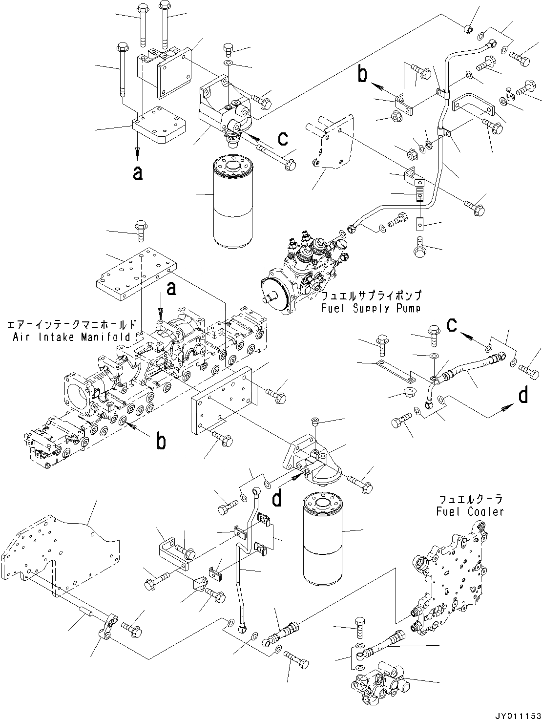Схема запчастей Komatsu SAA6D125E-5-FR - ТОПЛИВН. ФИЛЬТР., ТРУБЫ (№-8) ТОПЛИВН. ФИЛЬТР.