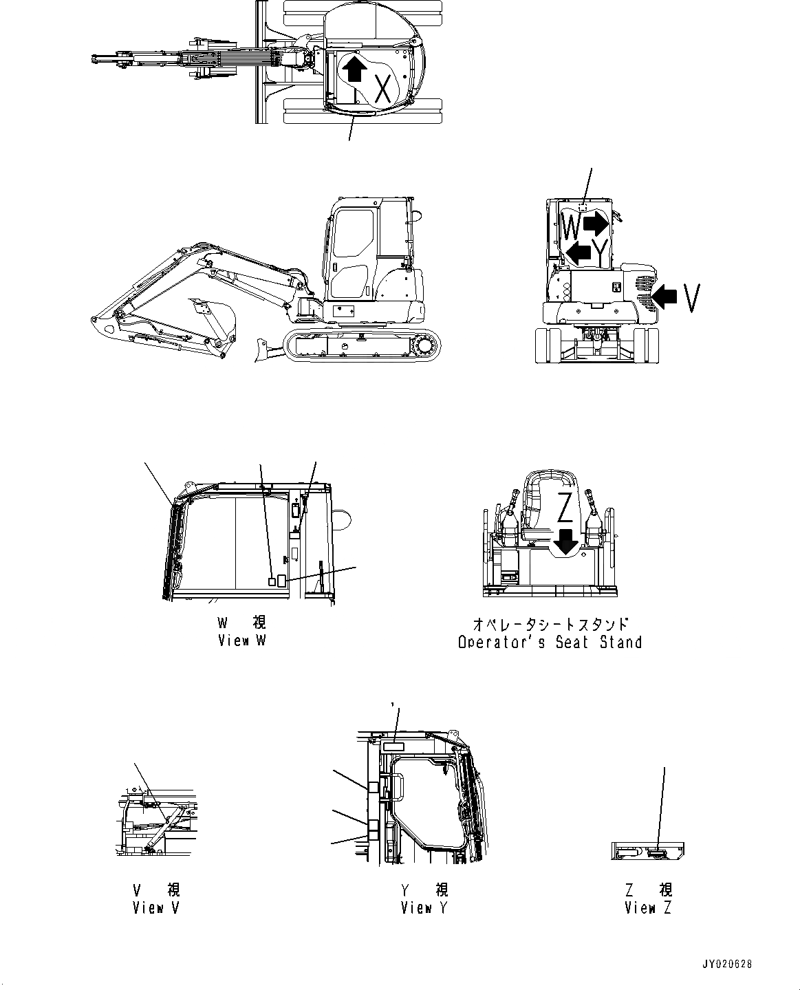 Схема запчастей Komatsu PC55MR-3 - РЫЧАГ SHIFT PATTERN, РЫЧАГ SHIFT PATTERN И ANTI-SLIP ЩИТКИ (№9-) РЫЧАГ SHIFT PATTERN, ОТВ. С ИЗМ. УГЛОМ DOZER, С ПРОПОРЦИОНАЛЬН. РЫЧАГ УПРАВЛ-Я, ДЛЯ АНГЛ., США И PUERTO RICO, КАБИНА ROPS