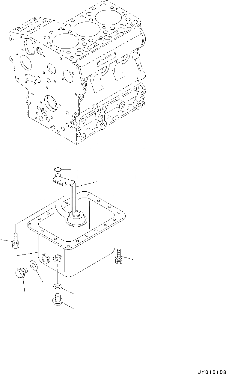 Схема запчастей Komatsu 3D67E-2A - ДВИГАТЕЛЬ, МАСЛЯНЫЙ ПОДДОН (№8A7-) ДВИГАТЕЛЬ, ОДИНОЧН. ЭЛЕМЕНТ ТИП