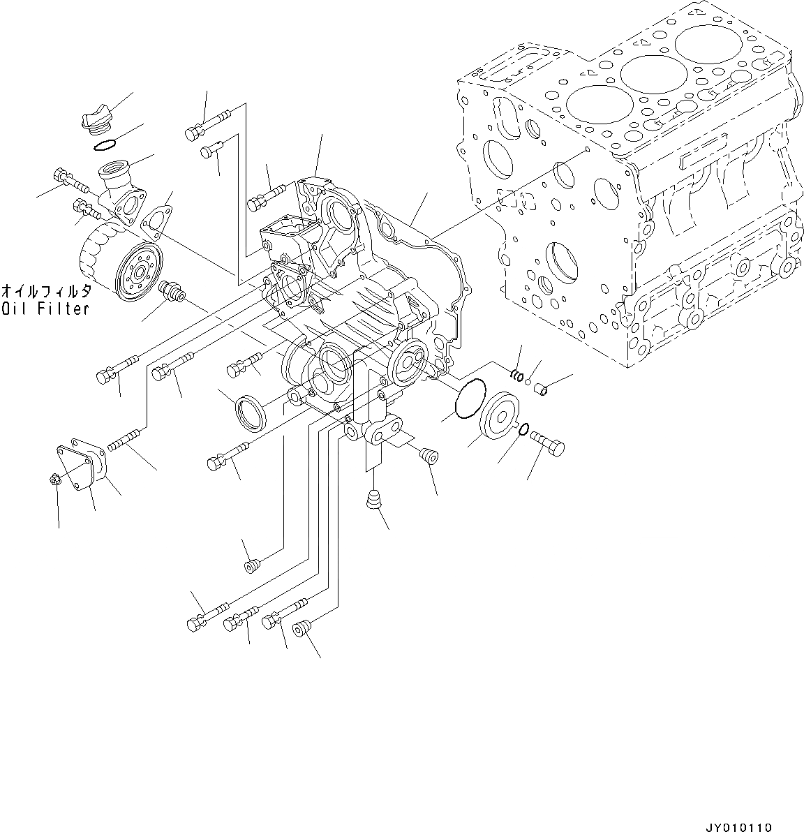 Схема запчастей Komatsu 3D67E-2A - ДВИГАТЕЛЬ, КОРПУС ШЕСТЕРЕНН. ПЕРЕДАЧИ (№8A7-) ДВИГАТЕЛЬ, ОДИНОЧН. ЭЛЕМЕНТ ТИП