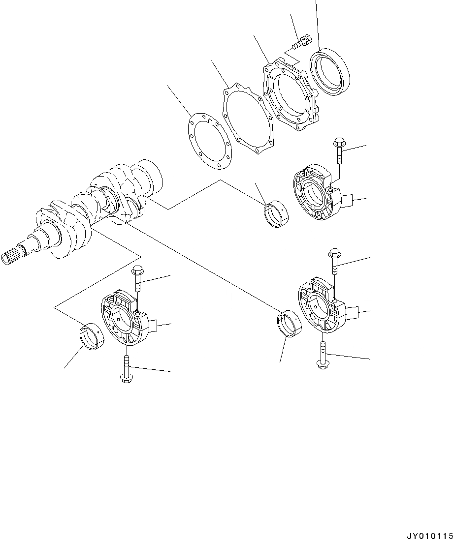 Схема запчастей Komatsu 3D67E-2A - ДВИГАТЕЛЬ, ОСНОВН. ПОДШИПНИК КОРПУС (№8A7-) ДВИГАТЕЛЬ, ОДИНОЧН. ЭЛЕМЕНТ ТИП