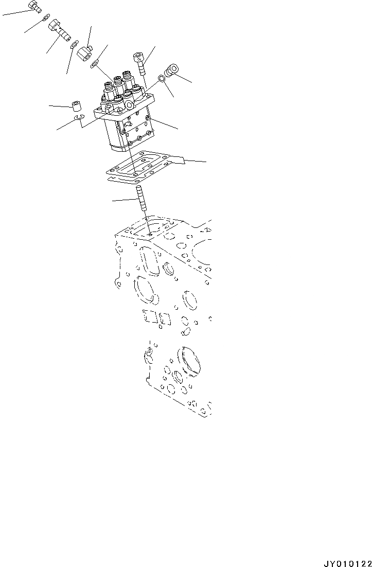 Схема запчастей Komatsu 3D67E-2A - ДВИГАТЕЛЬ, ТОПЛ. НАСОС (№8A7-) ДВИГАТЕЛЬ, ОДИНОЧН. ЭЛЕМЕНТ ТИП